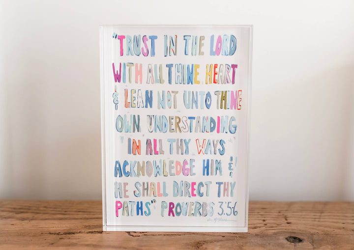 "Proverbs 3: 5-6" Acrylic Shelf Sitter