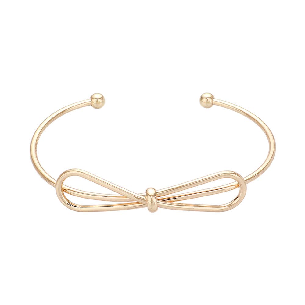 Metal Wire Bow Cuff Bracelet
