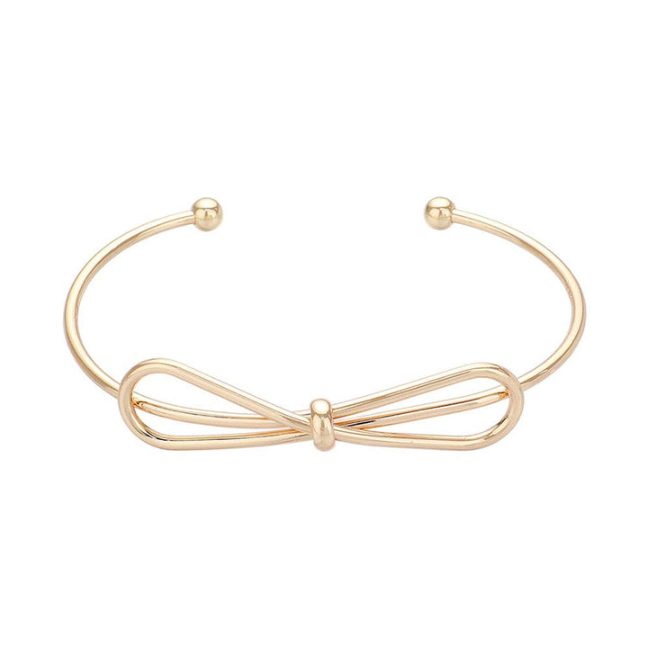 Metal Wire Bow Cuff Bracelet