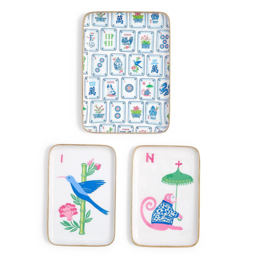 Mahjong Tile Metal Trinket Tray