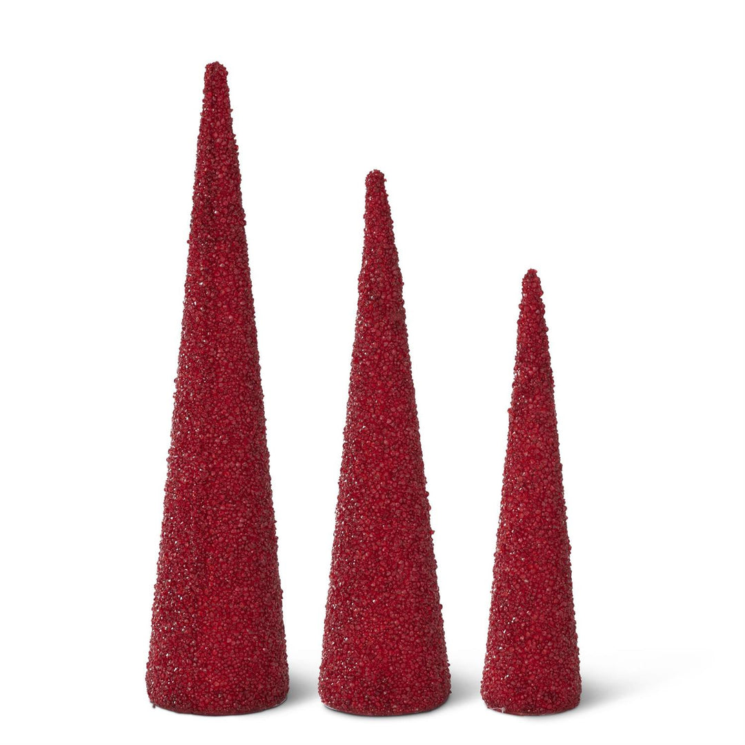 Red Icy Cone Trees