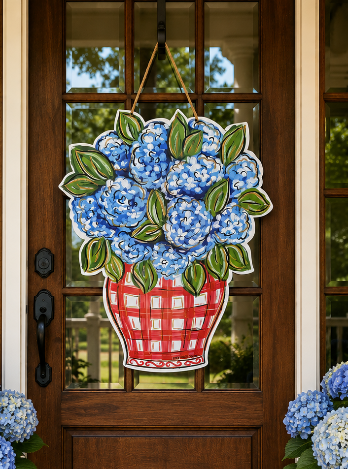 Patriotic Hydrangea Door Hanger