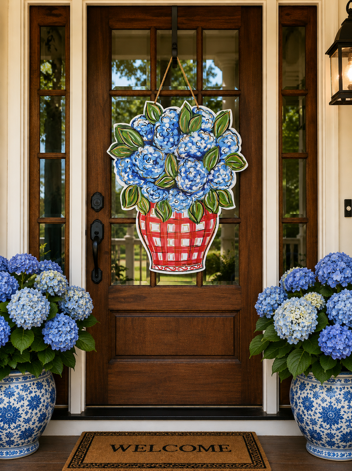 Patriotic Hydrangea Door Hanger