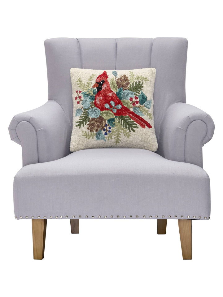 Holiday Cardinal Hook Pillow