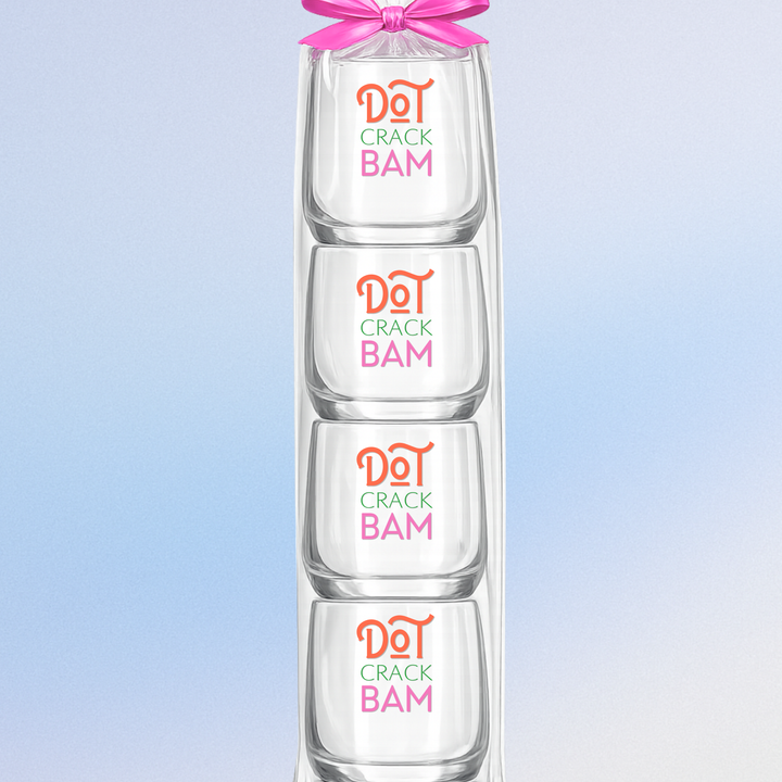 Mahjong Stemless Wine Glasses "Dot Crack Bam"