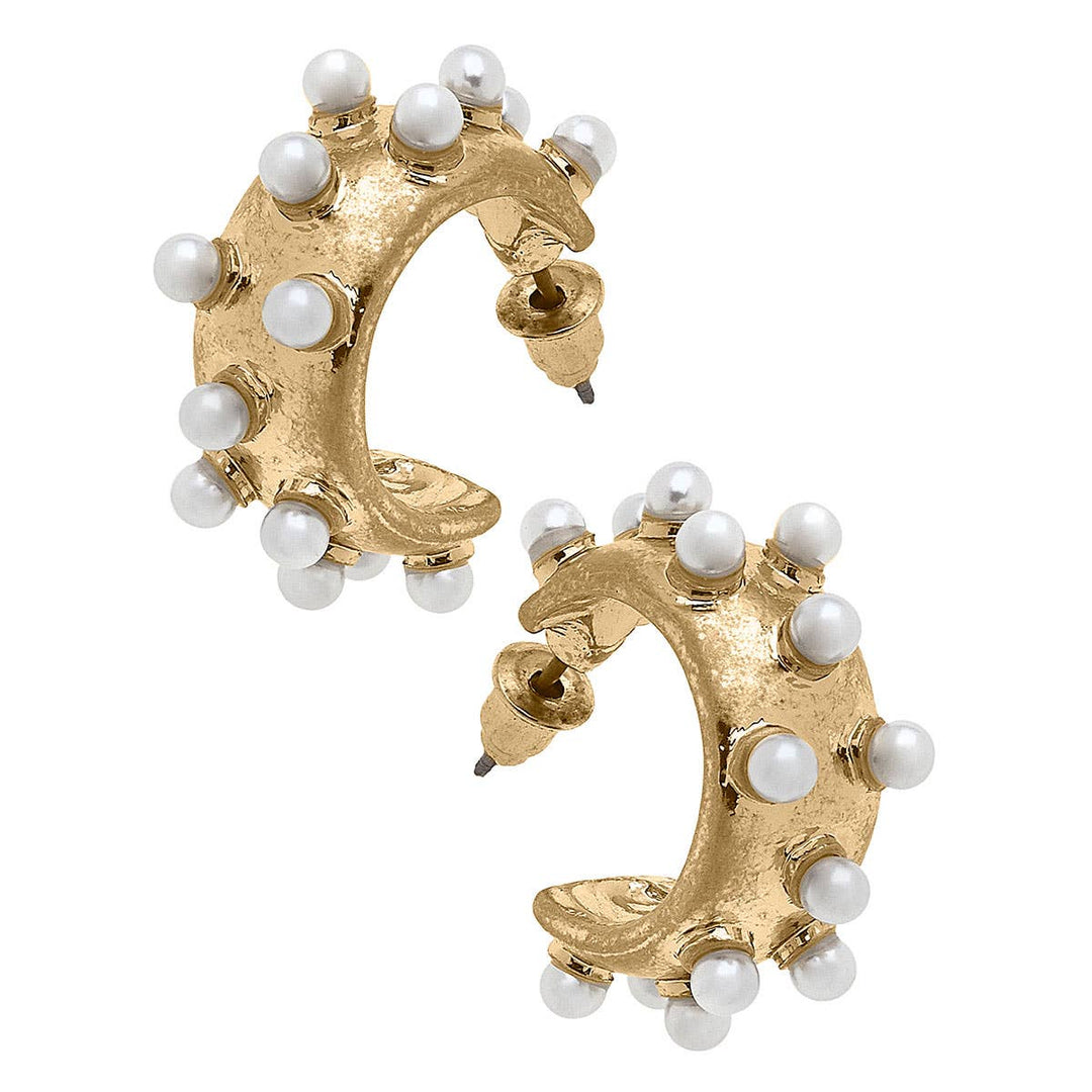 Pearl Studded Hoops