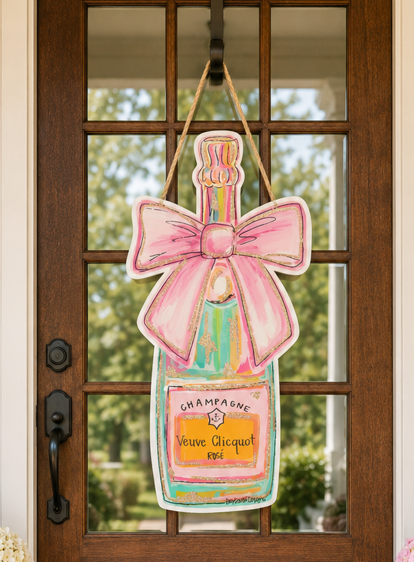 Pastel Champagne Door Hanger