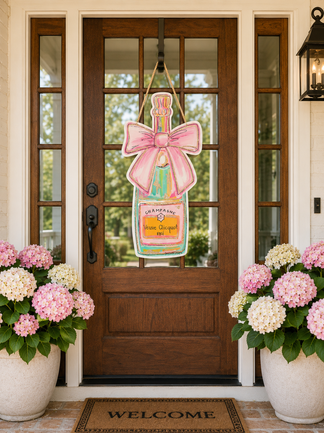 Pastel Champagne Door Hanger