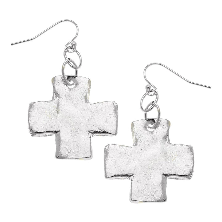 Silver Cross Earrings