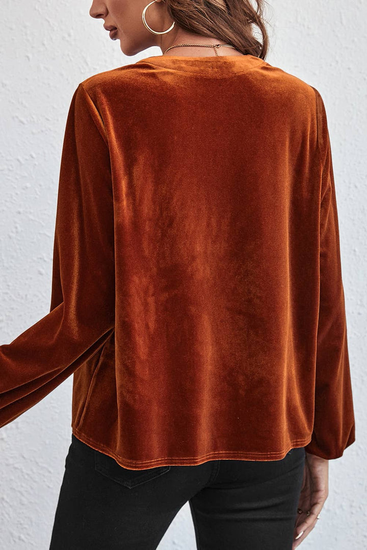 Orange Velvet Top