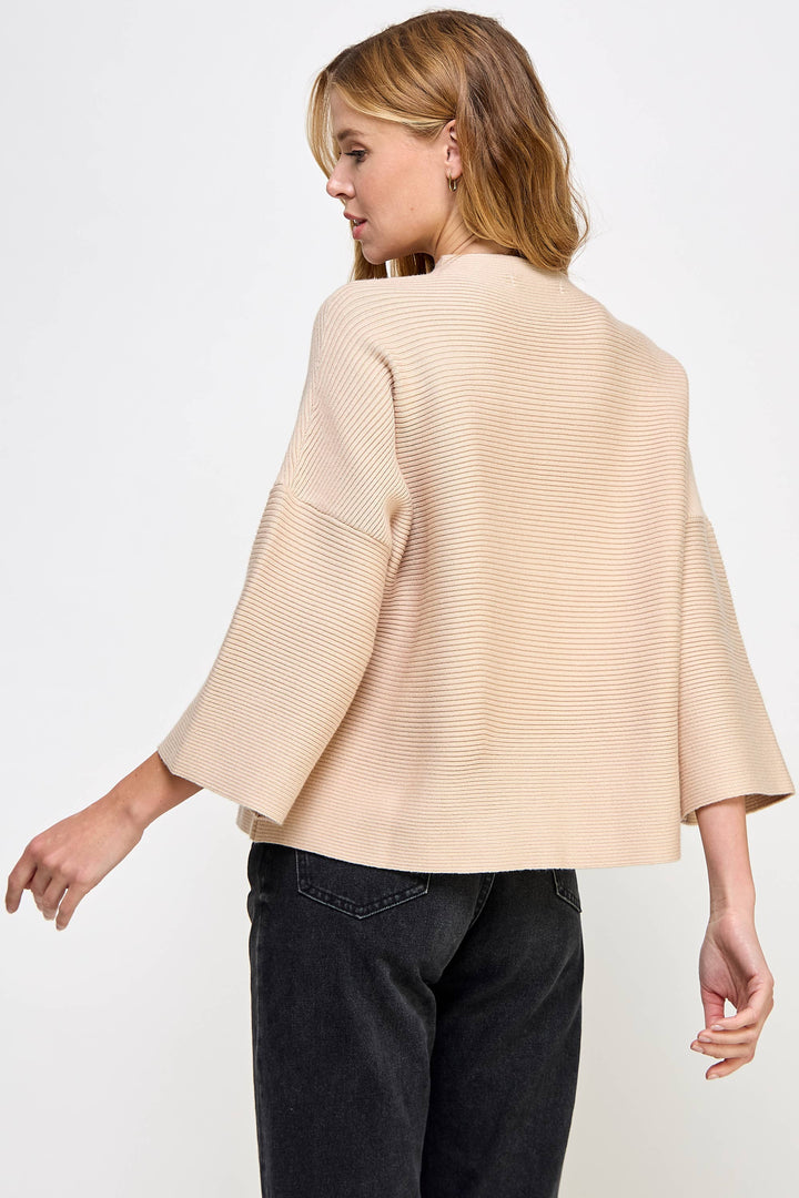 Almond Quater Sleeve Sweater