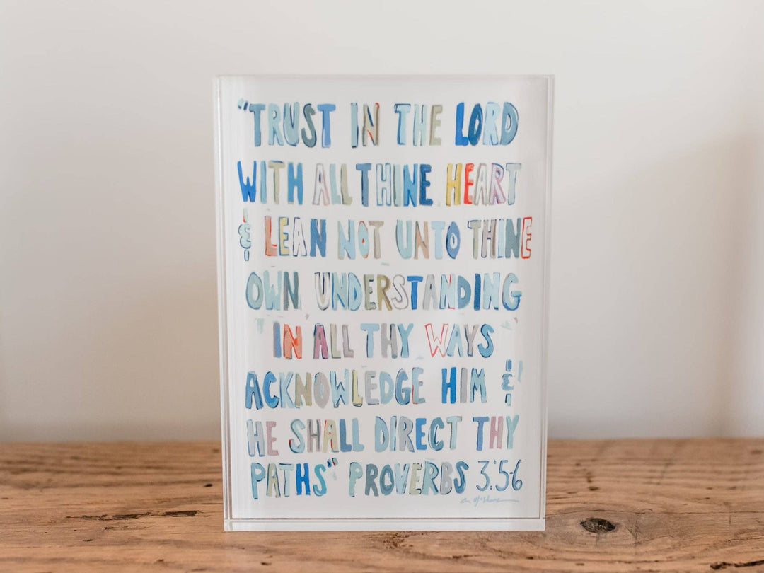 "Proverbs 3: 5-6" Acrylic Shelf Sitter