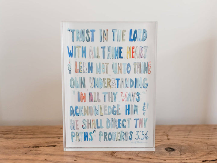 "Proverbs 3: 5-6" Acrylic Shelf Sitter