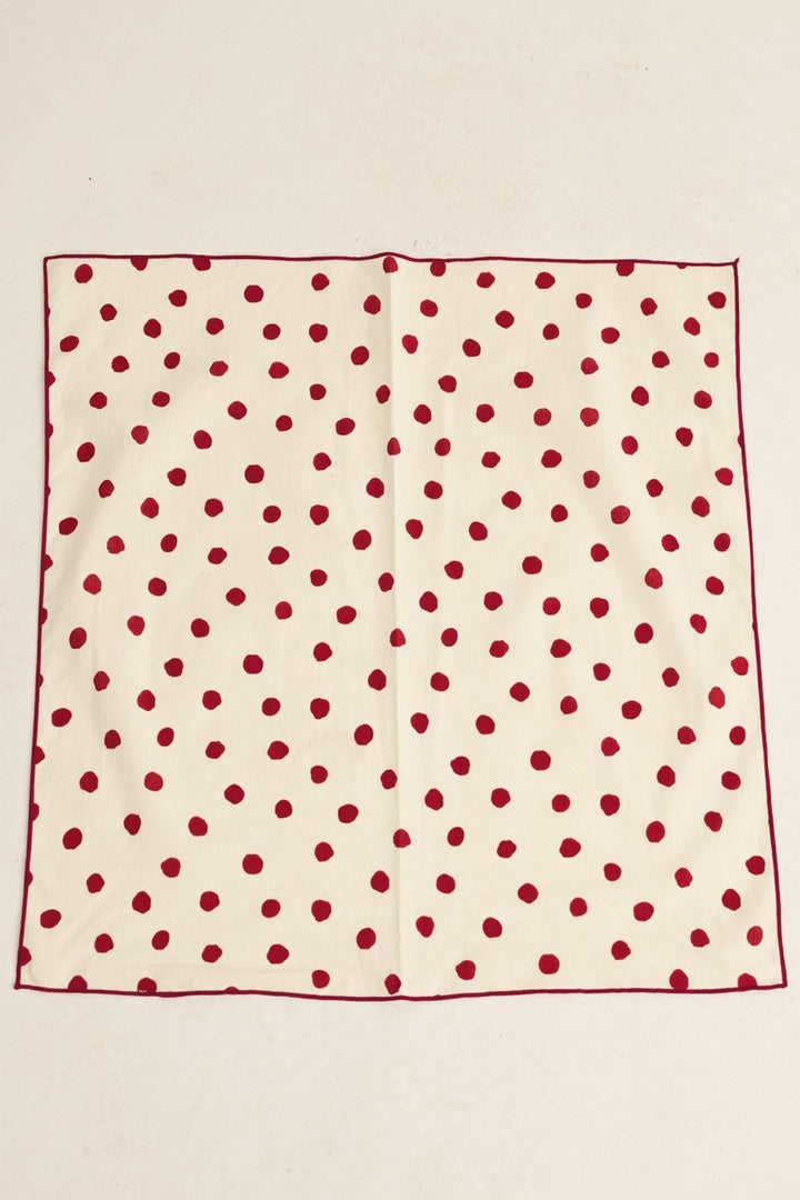 Burgundy Silk Polka Dot Scarf