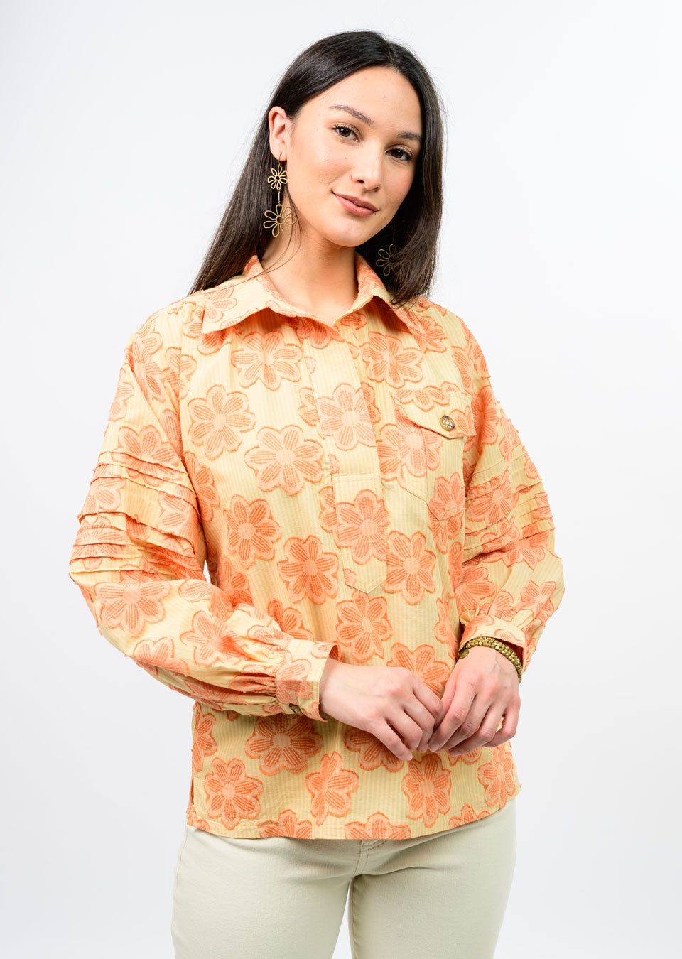 Floral Details Collar Top | Ivy Jane