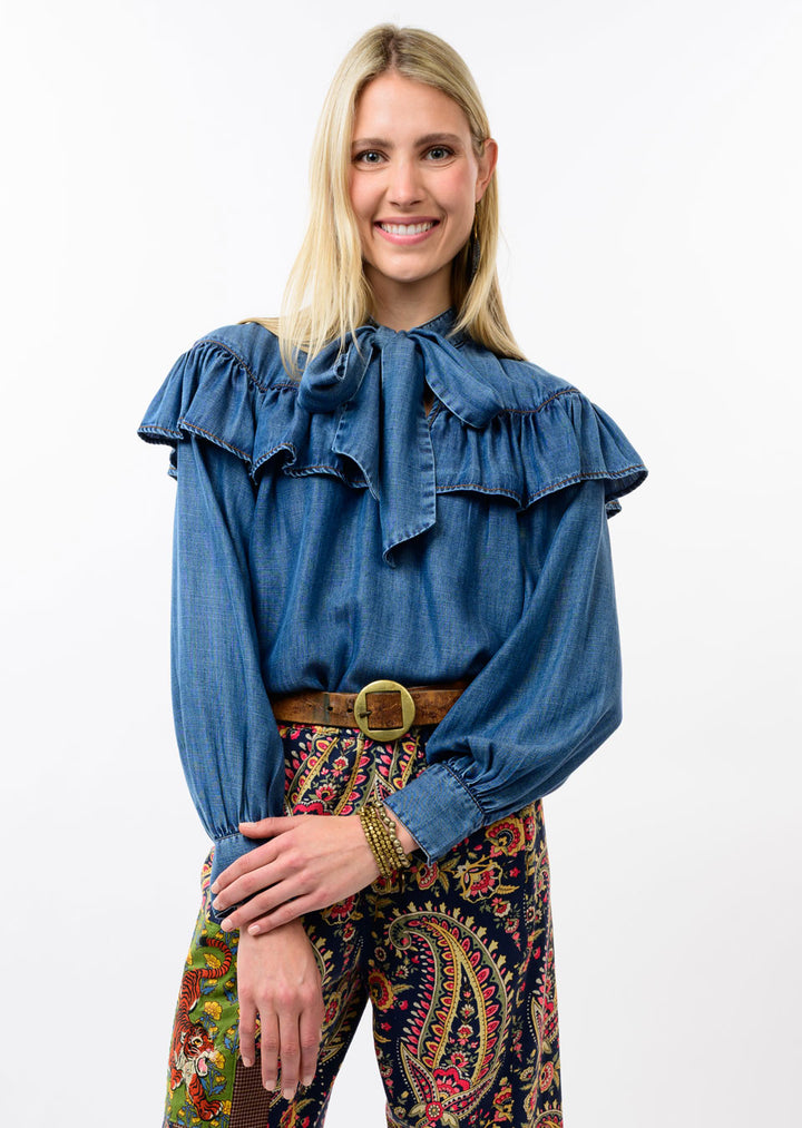 Denim Bow Top | Ivy Jane