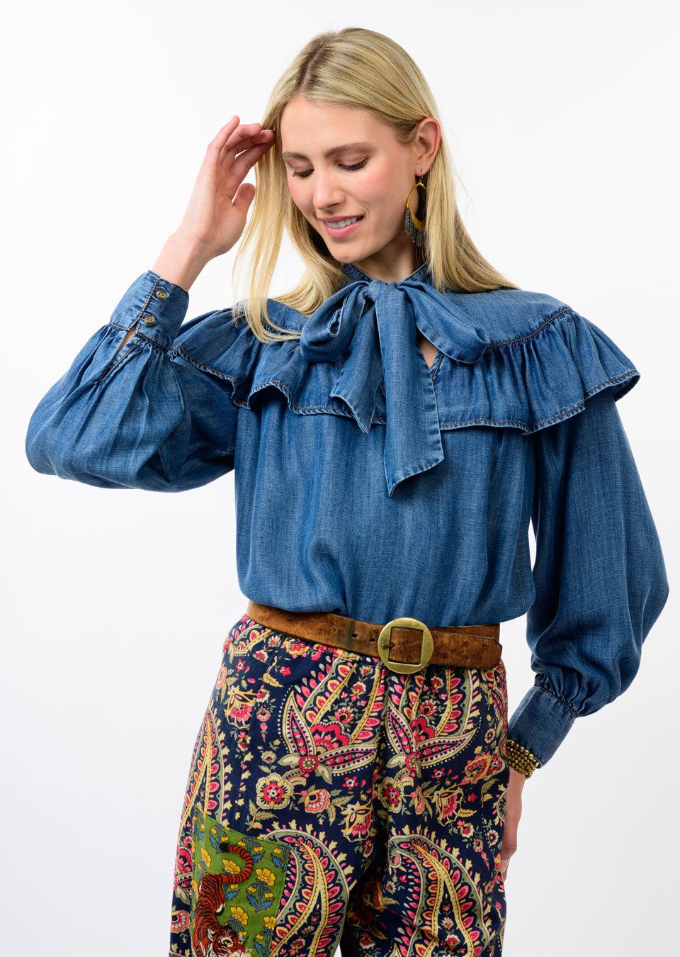 Denim Bow Top | Ivy Jane