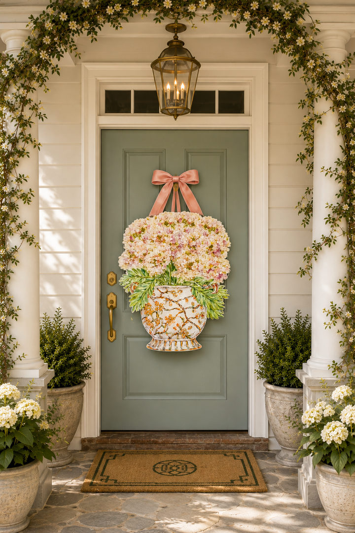Hydrangeas Ginger Jar Door Hanger