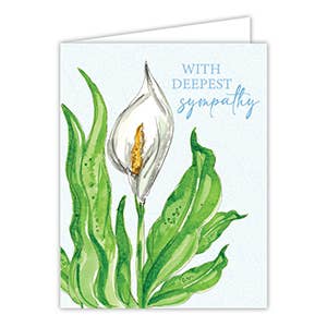 With Deepest Sympathy White Lily with Leaves Greeting Card