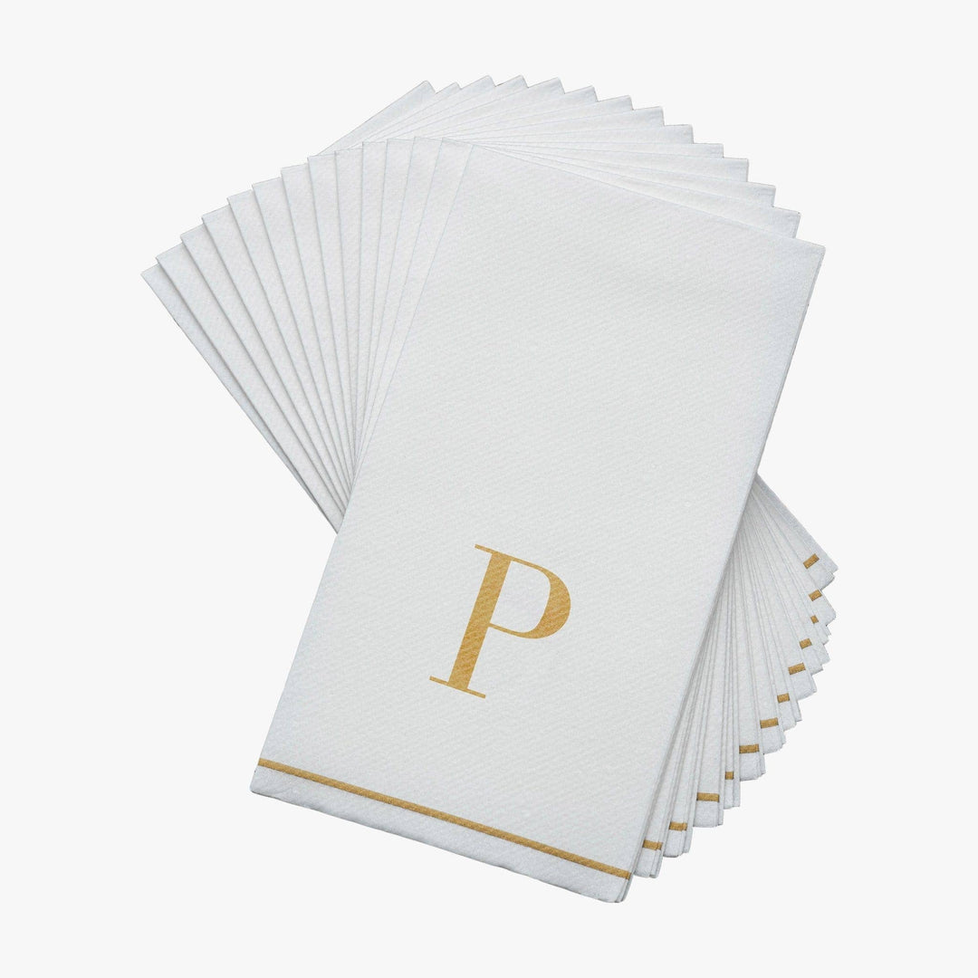 P Gold Monogram Guest Napkins