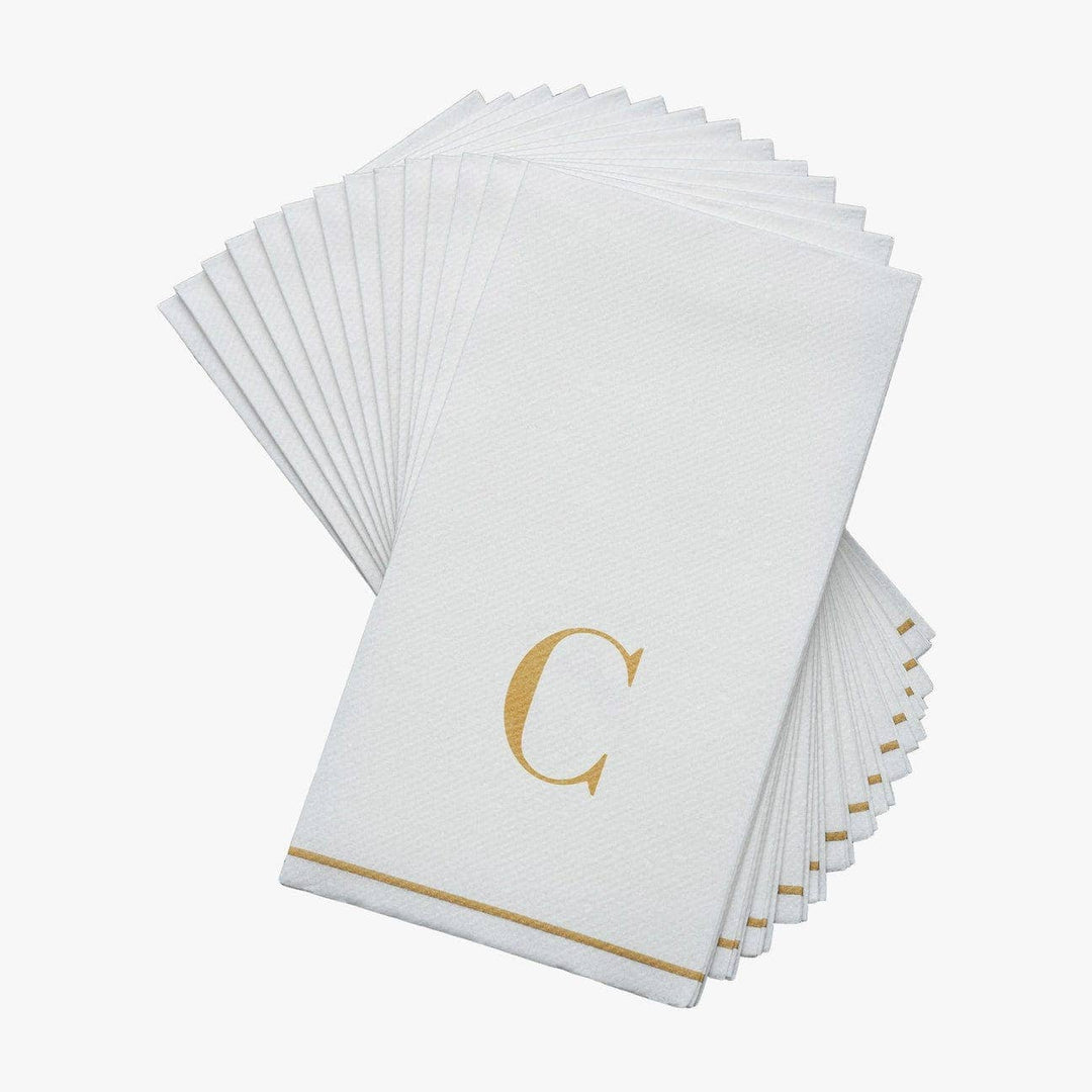 C Gold Monogram Guest Napkins