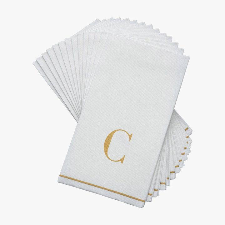 C Gold Monogram Guest Napkins