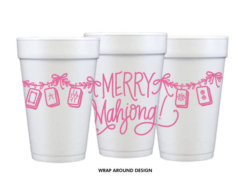 Merry Mahjong Christmas Cups & Napkins