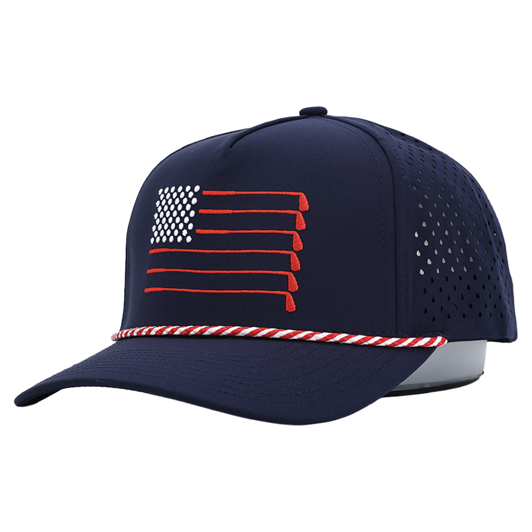American Flag Rope Flat Bill Hat