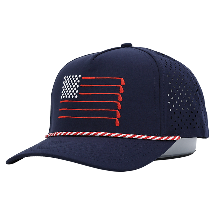 American Flag Rope Flat Bill Hat