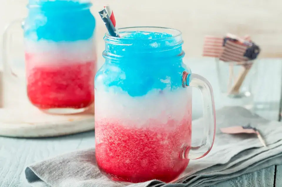 Red, White & Blue Summer Pina Colada Frozen Cocktail