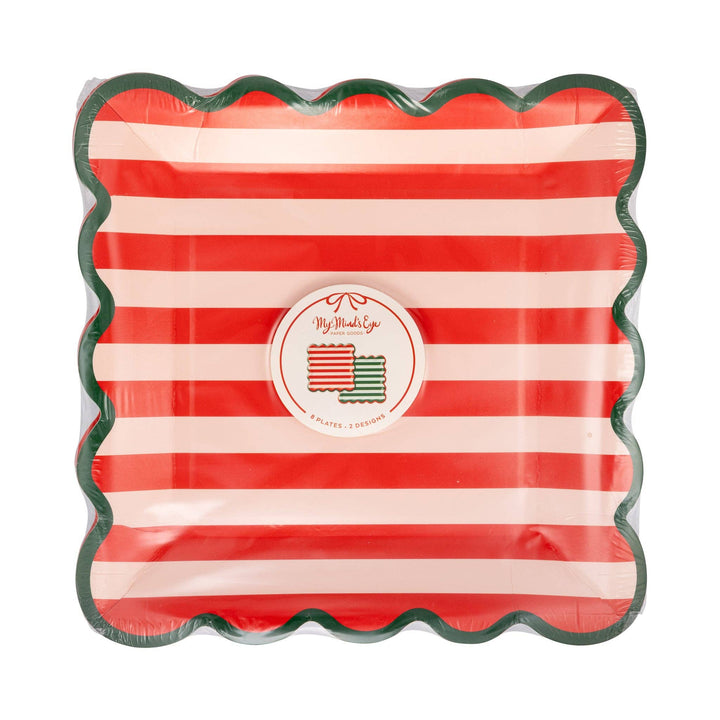 Joy Striped Paper Plates