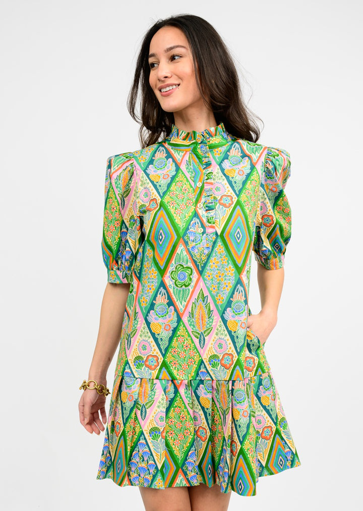 Pleated Printed Dress Ivy Jane