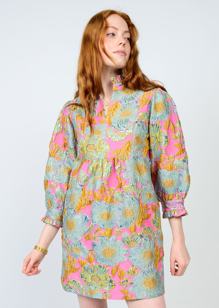 Ivy Jane Brocade Pink Shift Dress