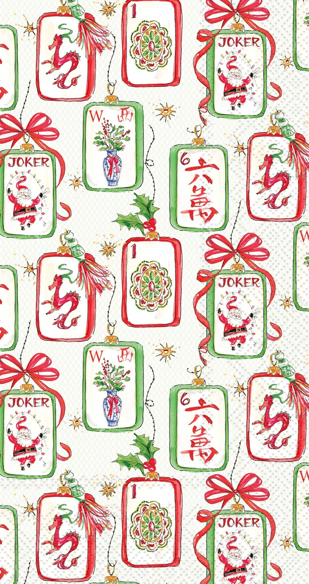 Mahjong and Santa Guest Napkin