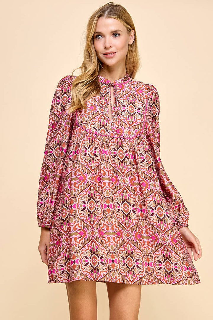 Abstract Printed Loose Dress