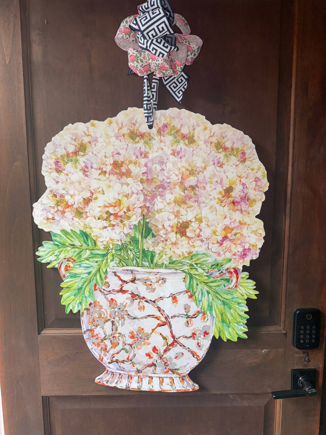 Hydrangeas Ginger Jar Door Hanger