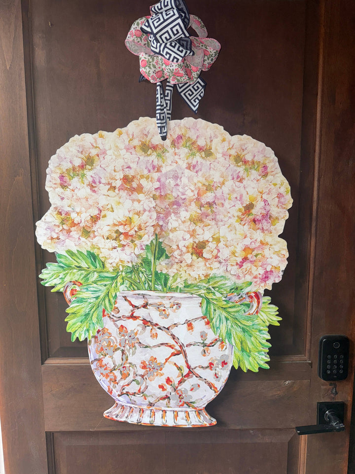Hydrangeas Ginger Jar Door Hanger