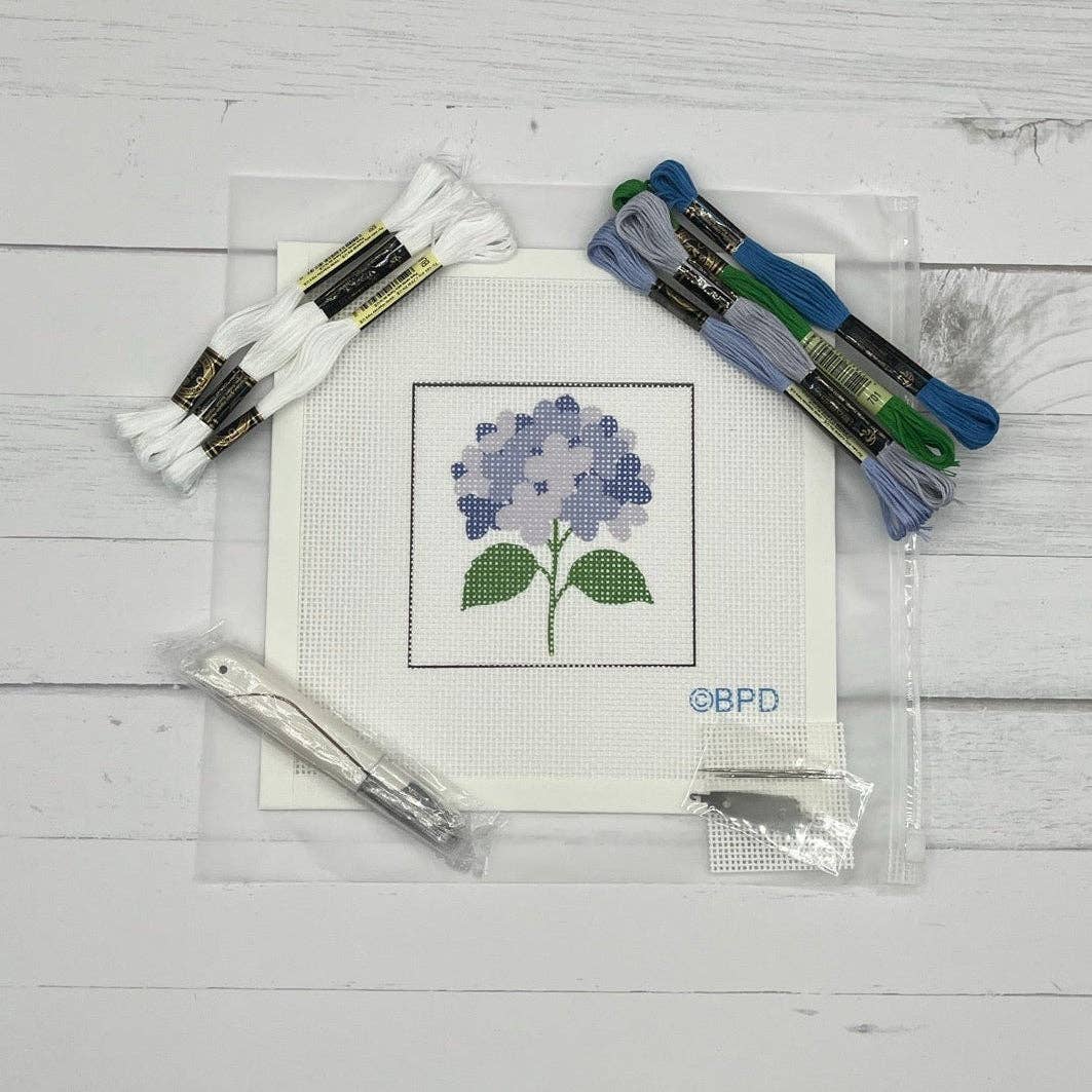 Blue Hydrangea Needlepoint Kit
