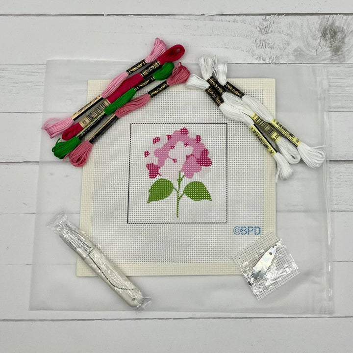 Pink Hydrangea Needlepoint Kit