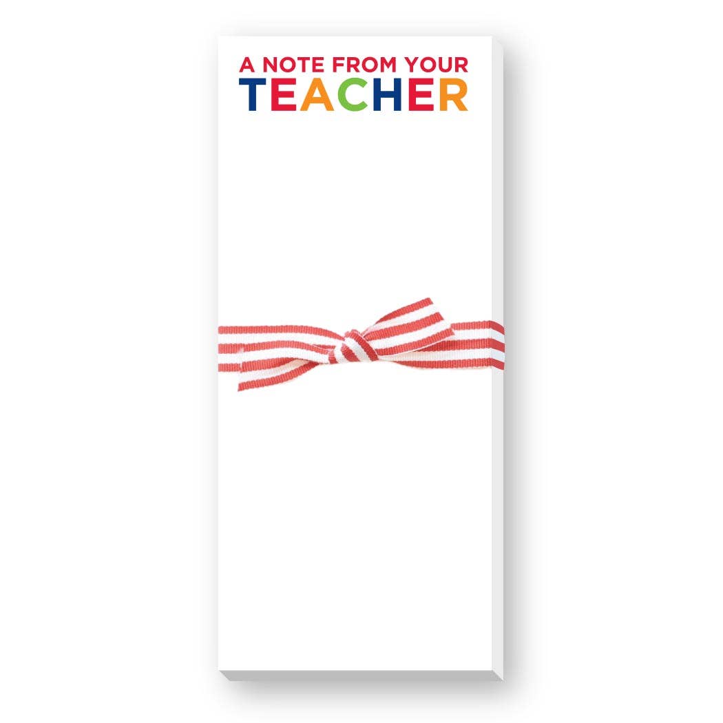 A Note From Your Teacher Skinny Notepad