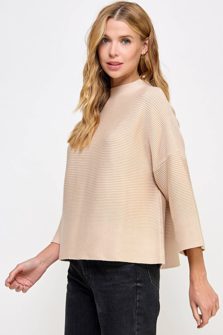 Almond Quater Sleeve Sweater