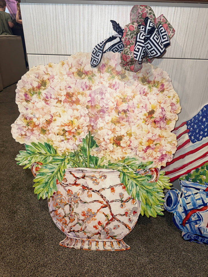 Hydrangeas Ginger Jar Door Hanger