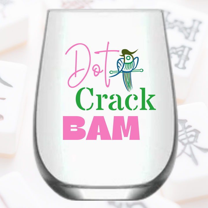 "Dot Crack Bam" Mahjong Wine Glasses