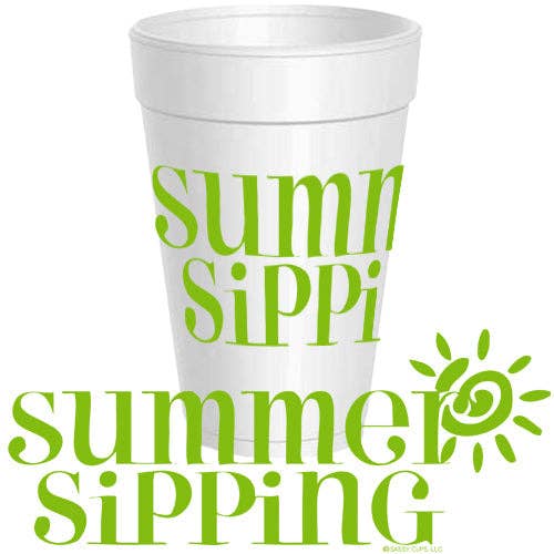 Summer Sipping Sun Styrofoam Cups