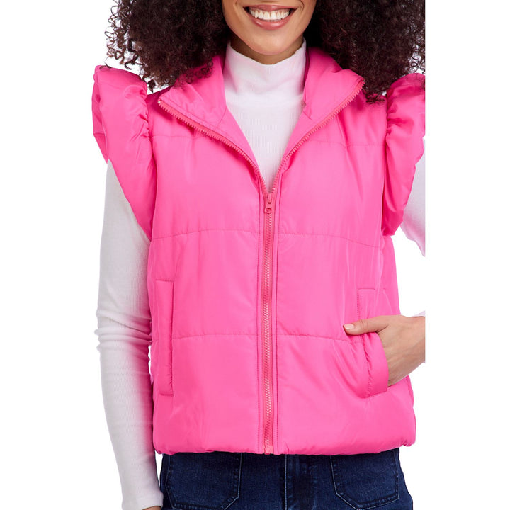 Ruffle Quilted Vest