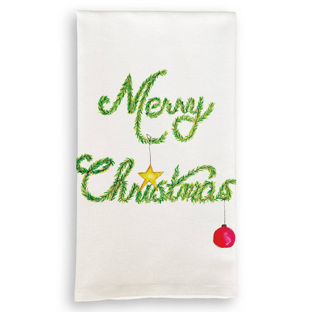 Merry Christmas Garland Tea Towel