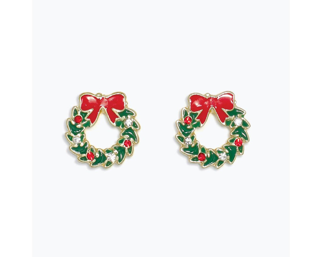 Christmas Wreath Stud Earrings | Cuties