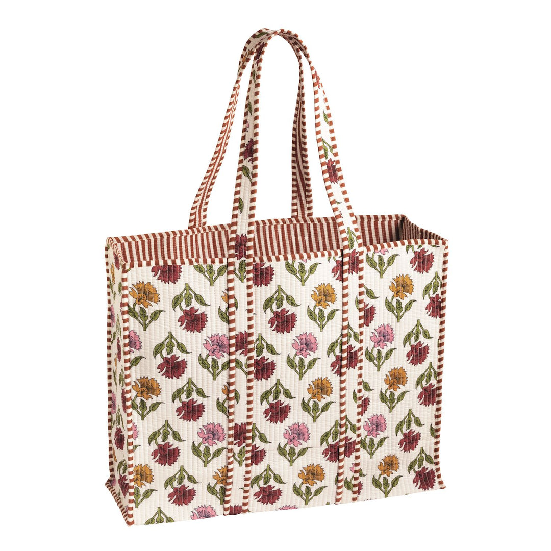 Harvest Block Quilted Print Tote