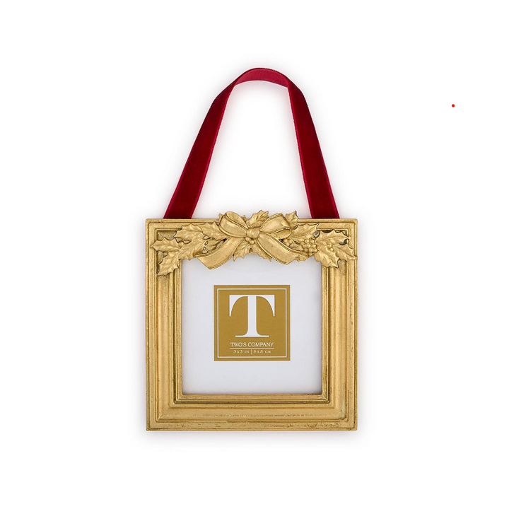 Holly Leaves Photo Frame Ornament