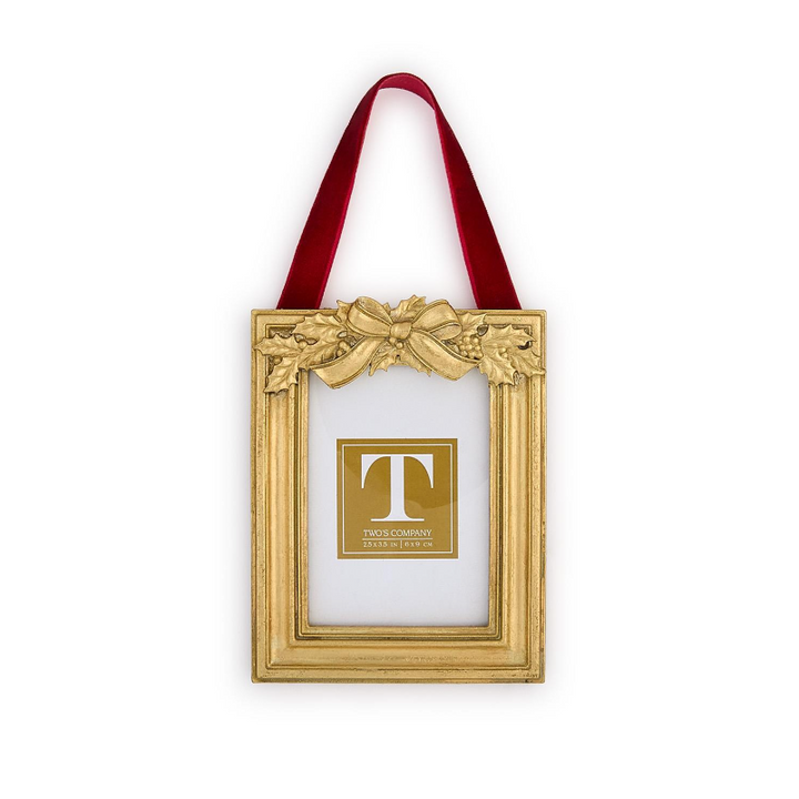Holly Leaves Photo Frame Ornament